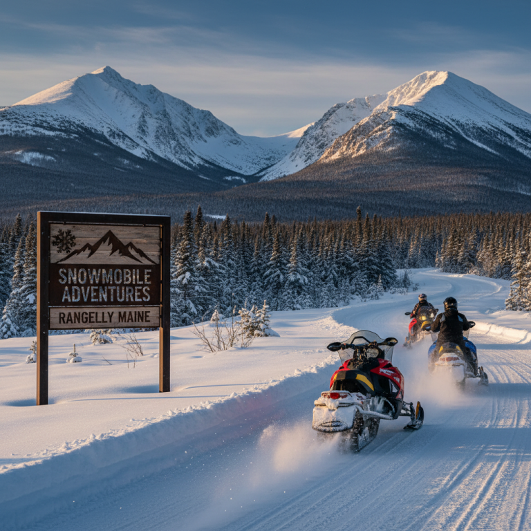 Snowmobile adventures Rangeley Maine
