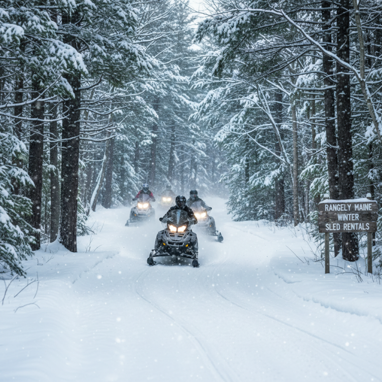 Rangeley Maine winter sled rentals